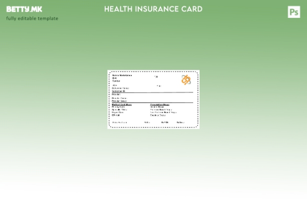 Модерен стил Шаблон за картичка за здравствено осигурување на Северна Кореја